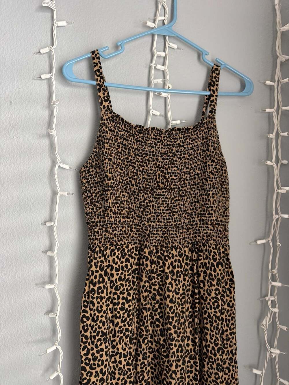 Old Navy Leopard Print Smocked Cami Maxi Dress, Size M - Picture 2 of 6